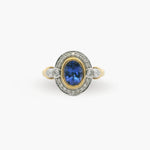 Two Tone Tanzanite & Diamond Ring