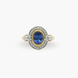 Two Tone Tanzanite & Diamond Ring