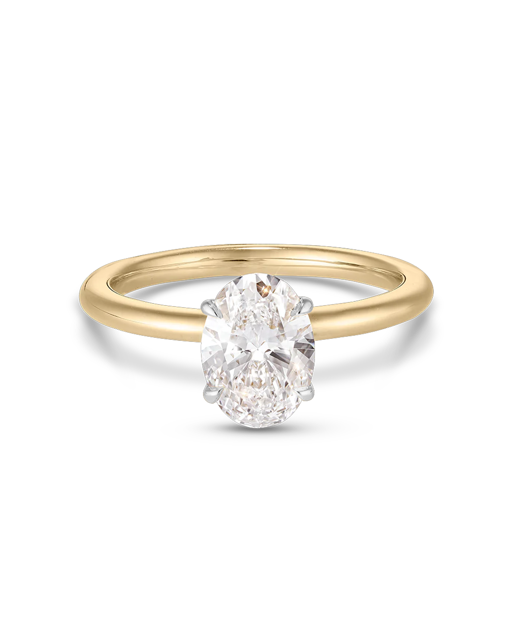 Grace 1.53ct Two Tone Oval Diamond Engagement Ring
