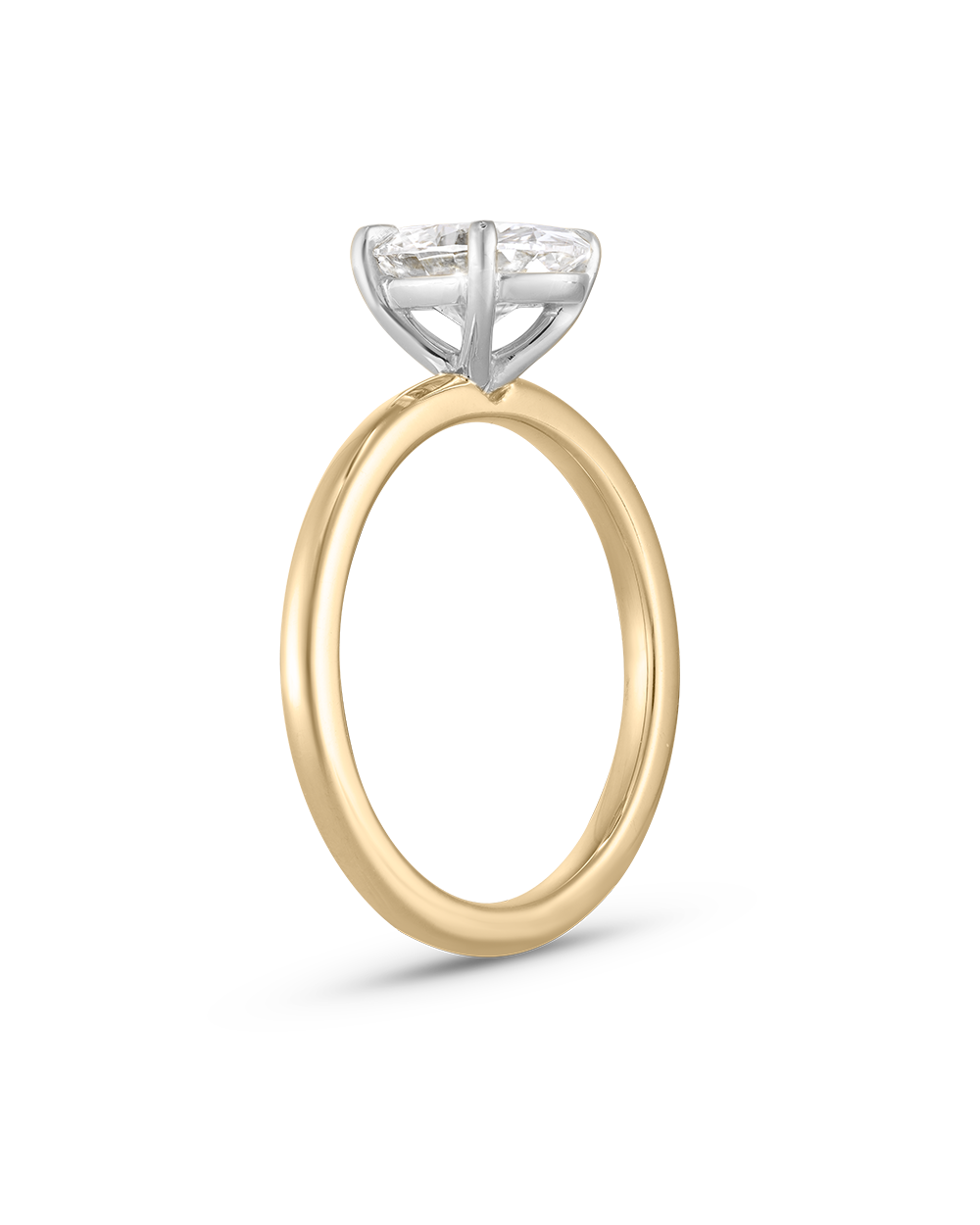 Grace 1.53ct Two Tone Oval Diamond Engagement Ring