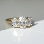 Stella | 2.44ct Oval Diamond Trilogy Engagement Ring Lab Grown