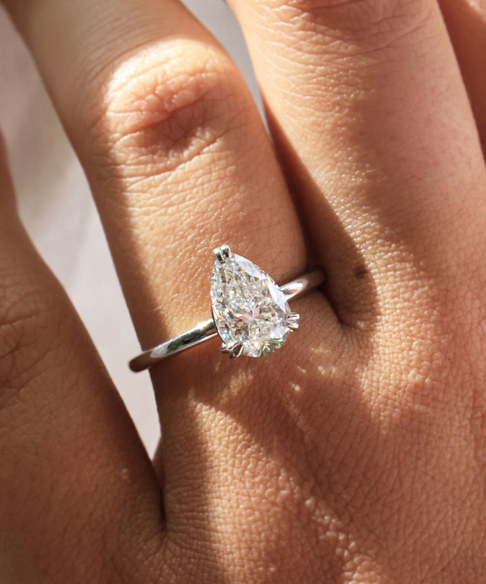 Erin | 2.00ct Pear Diamond Solitaire Engagement Ring Lab Grown