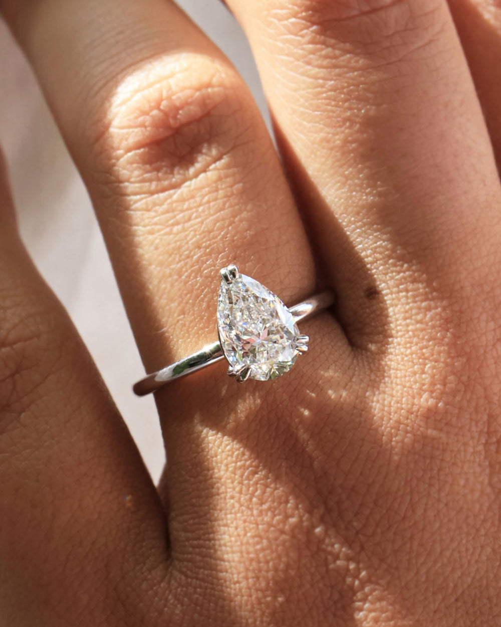 Erin | 2.00ct Pear Diamond Solitaire Engagement Ring Lab Grown