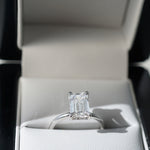 Tayla | 2.19ct Emerald Diamond Hidden Halo Engagement Ring Lab Grown