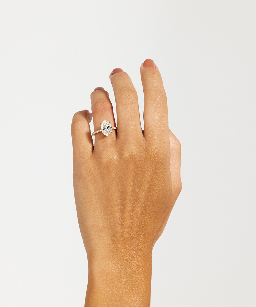 Grace 3.09ct Oval Diamond Band with Hidden Halo