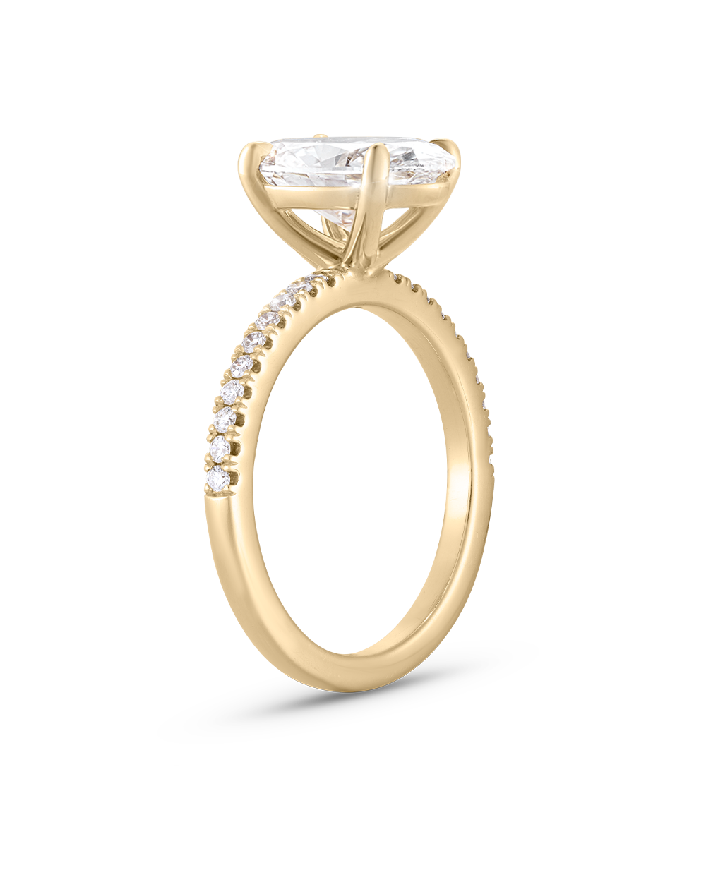 Grace 2.54ct Oval Diamond Engagement Ring with Diamond Band