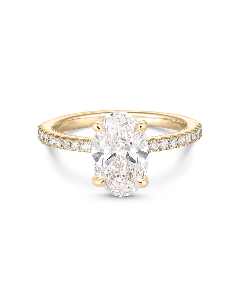 Grace 2.54ct Oval Diamond Engagement Ring with Diamond Band