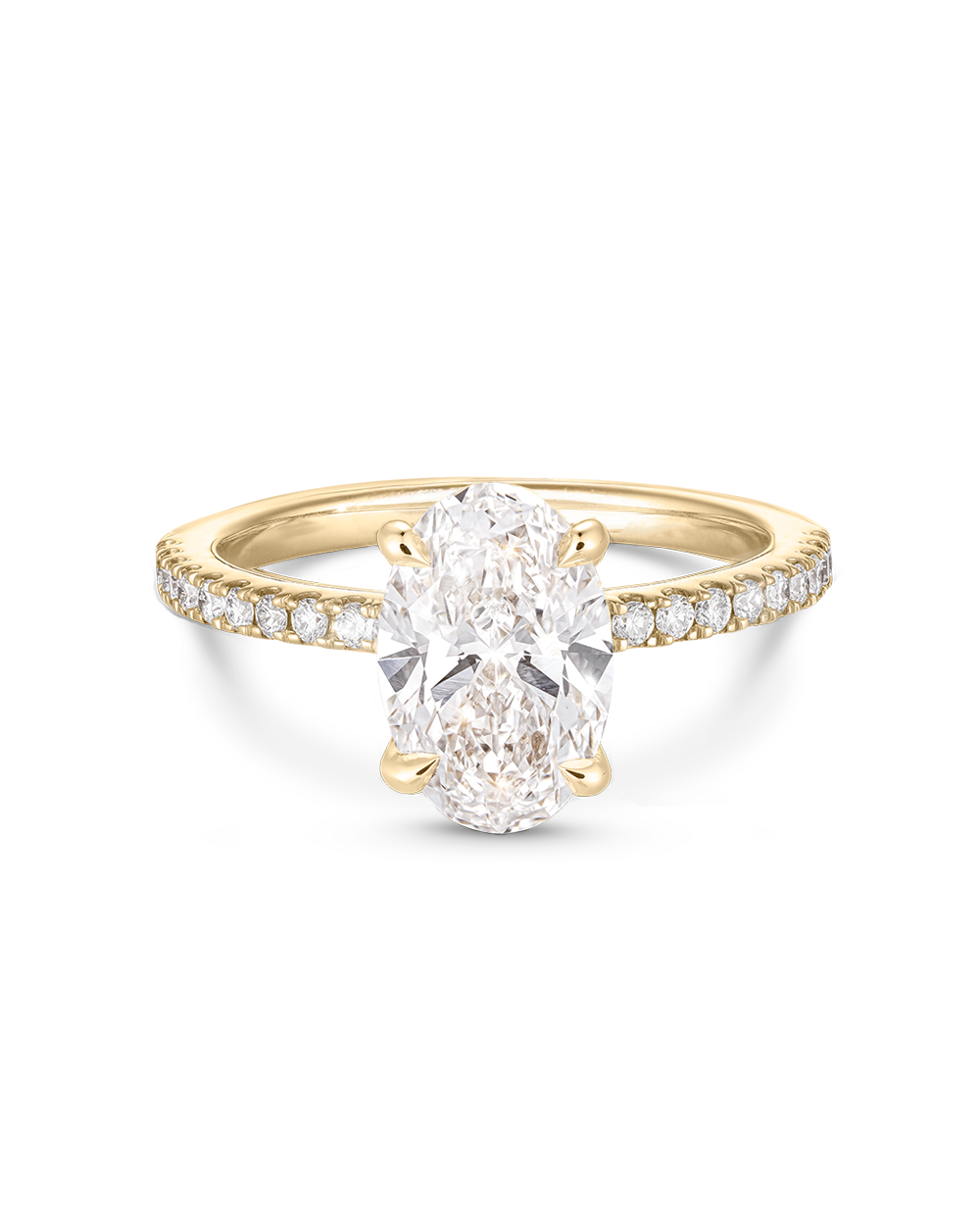 Grace 2.54ct Oval Diamond Engagement Ring with Diamond Band