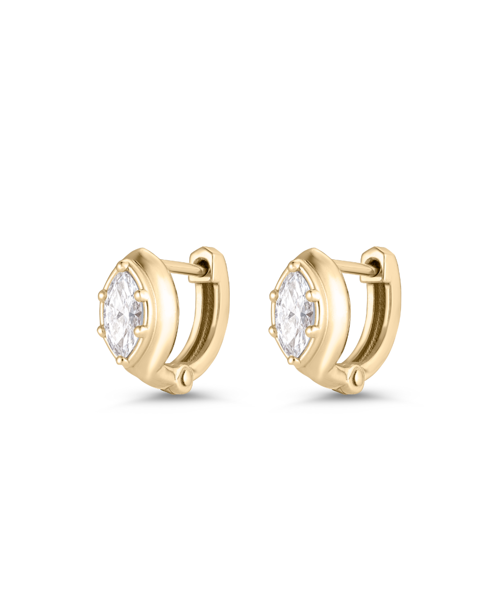 Cleo Marquise Diamond Huggies Earrings