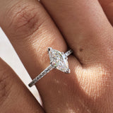 Monique | 1.00ct Marquise Diamond Band Engagement Ring Lab Grown