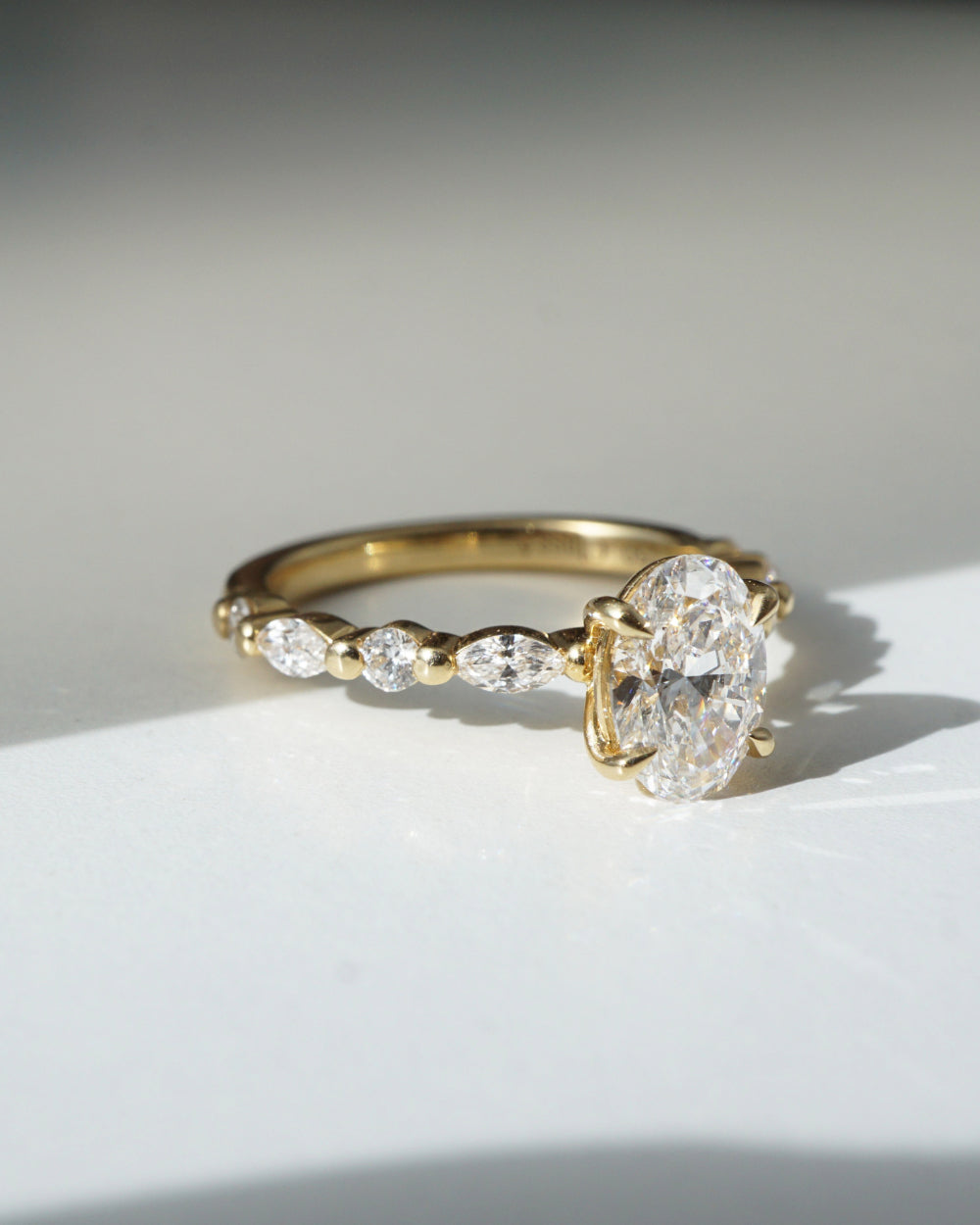 Kaylee | 1.01ct Oval Diamond Fancy Band Engagement Ring Lab Grown