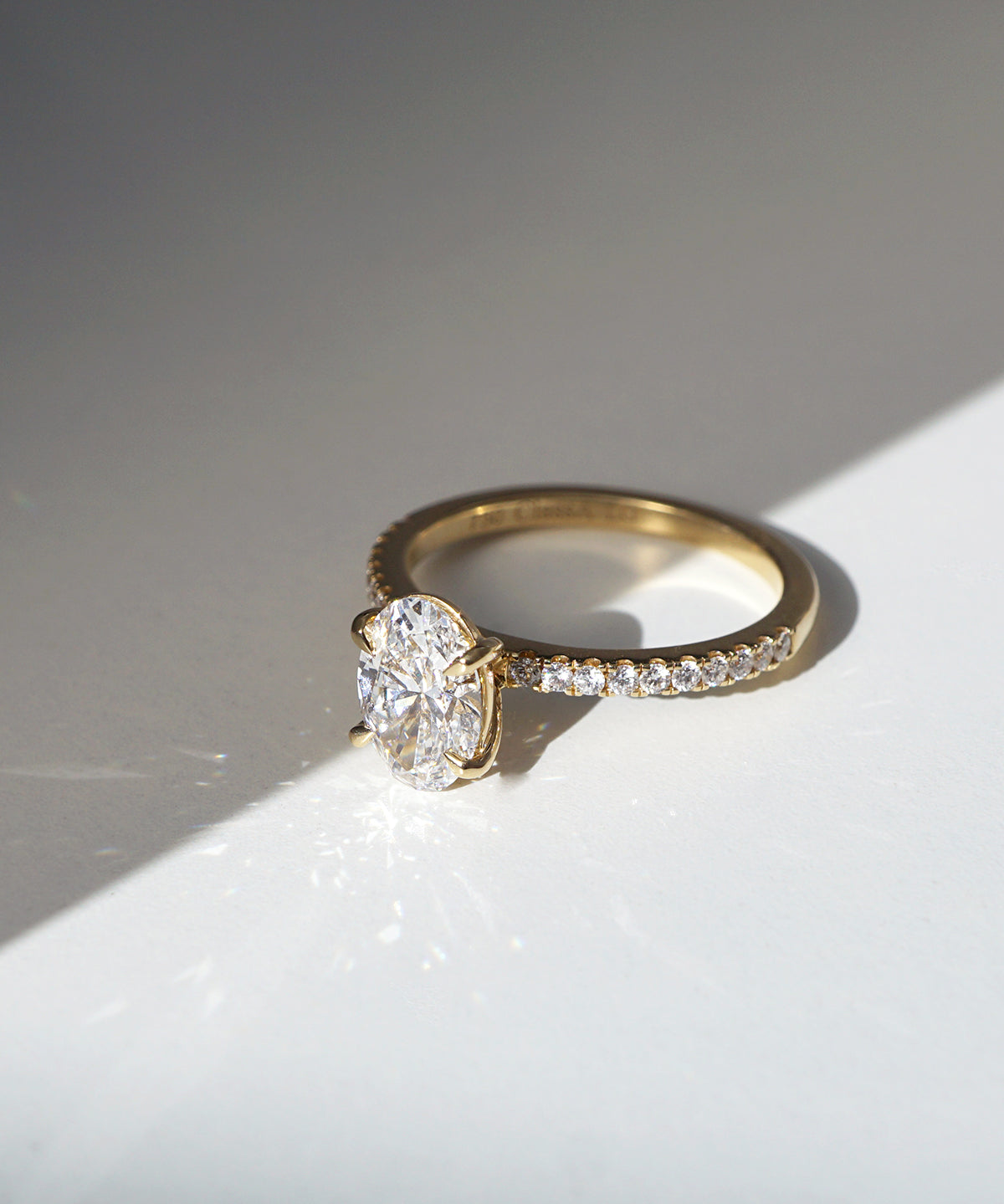 Grace | 1.26ct Oval Diamond Band Engagement Ring Lab Grown