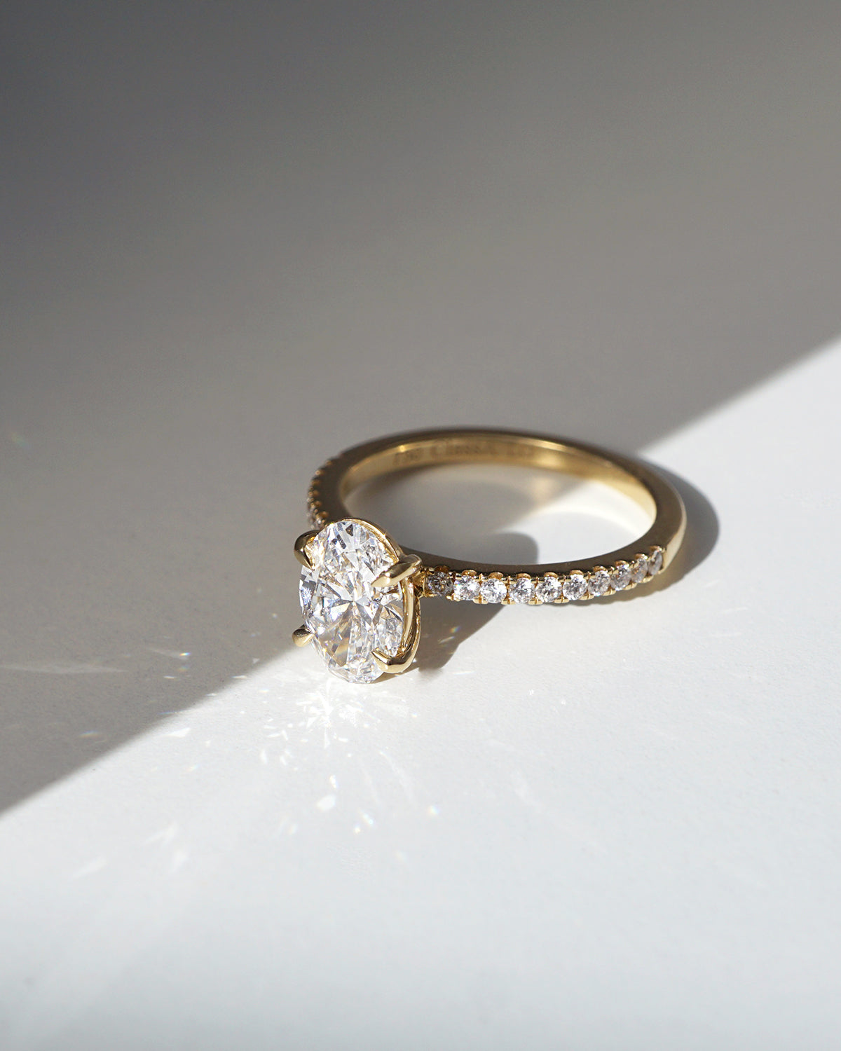 Grace | 1.26ct Oval Diamond Band Engagement Ring Lab Grown