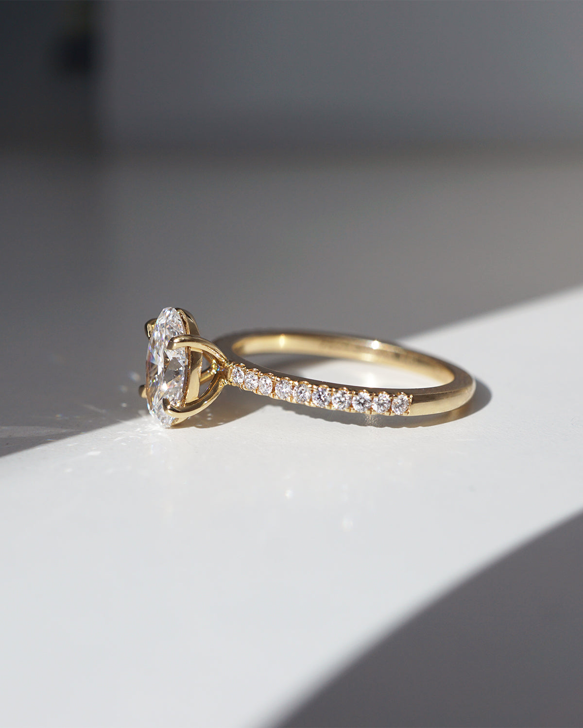 Grace | 1.26ct Oval Diamond Band Engagement Ring Lab Grown