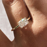 Cate | 1.54ct Cushion Diamond East West Engagement Ring Lab Grown