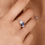 Sapphire & Lab Grown Diamond Trilogy Ring