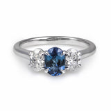 Sapphire & Lab Grown Diamond Trilogy Ring