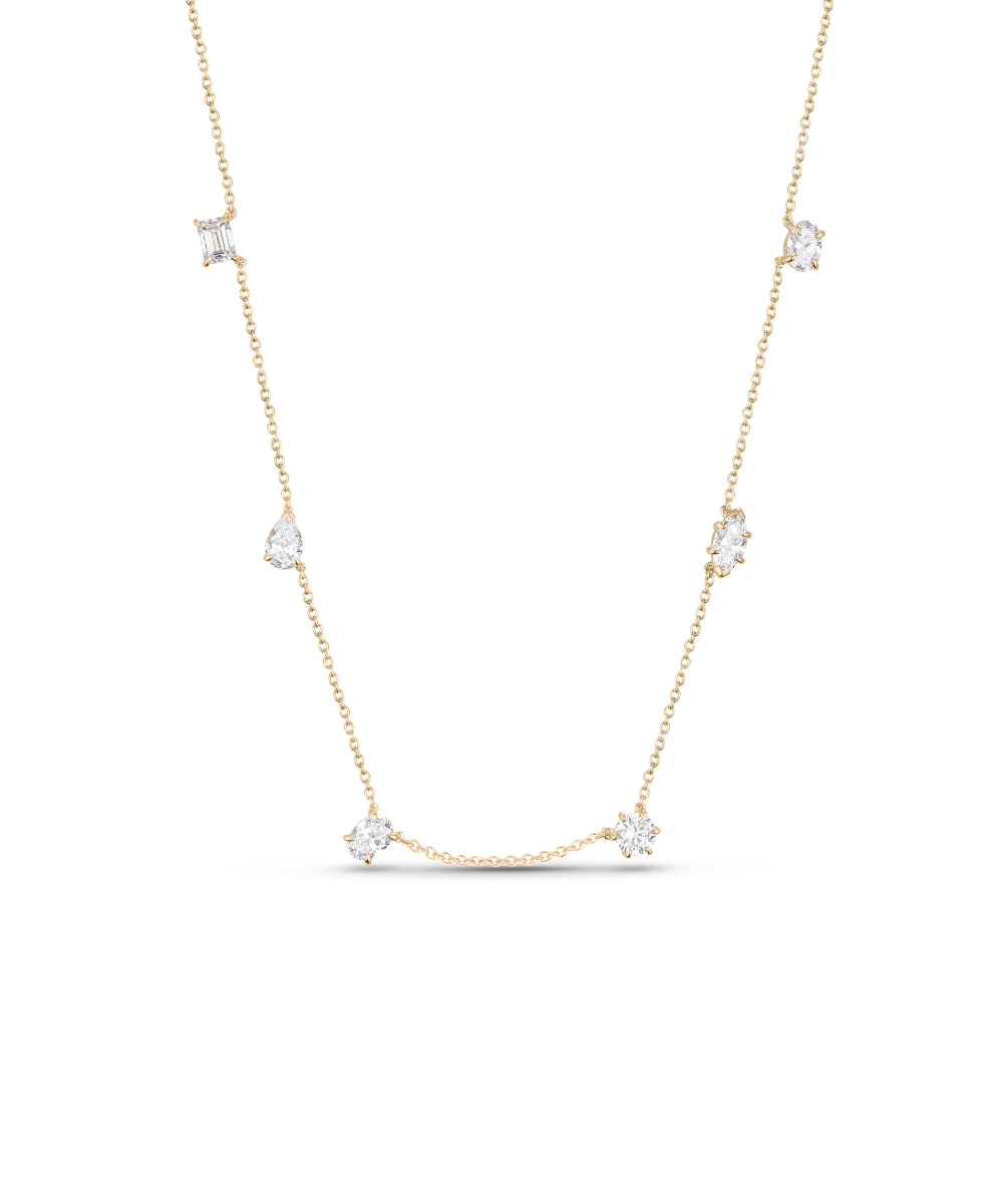 Multicut Diamond Charm Necklace