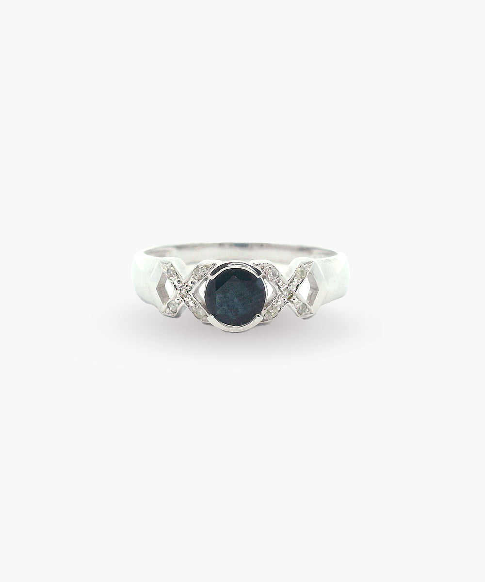 Sapphire and Diamond Hugs & Kisses Ring