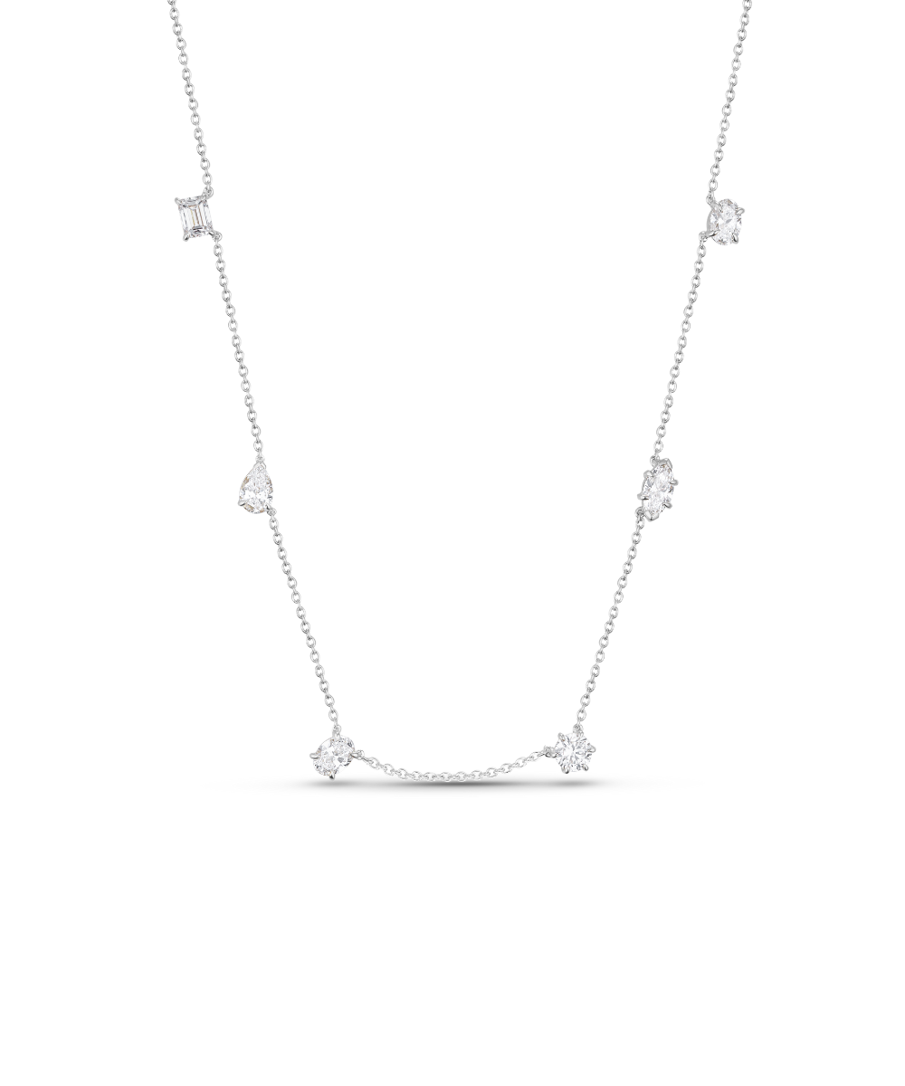 Multicut Diamond Charm Necklace