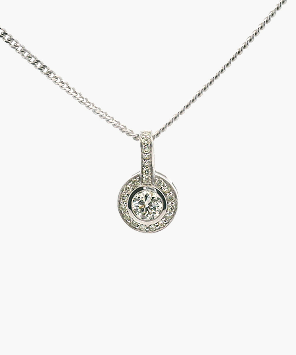 Double Circle Diamond Pendant