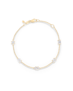 Multicut Diamond Charm Bracelet