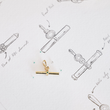 Birthstone T-Bar Pendant - White Gold classajewellers