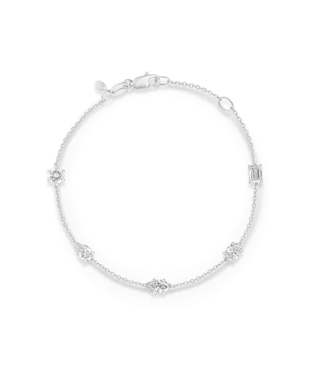 Multicut Diamond Charm Bracelet