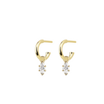 Marquise Diamond Charmed Hoop Earrings