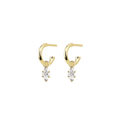 Marquise Diamond Charmed Hoop Earrings