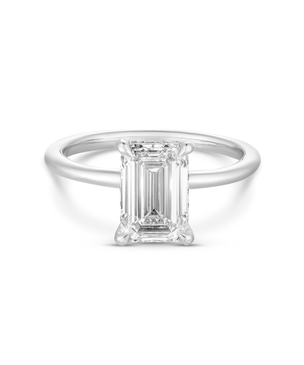 Tayla 2.24ct Emerald Diamond Hidden Halo Engagement Ring