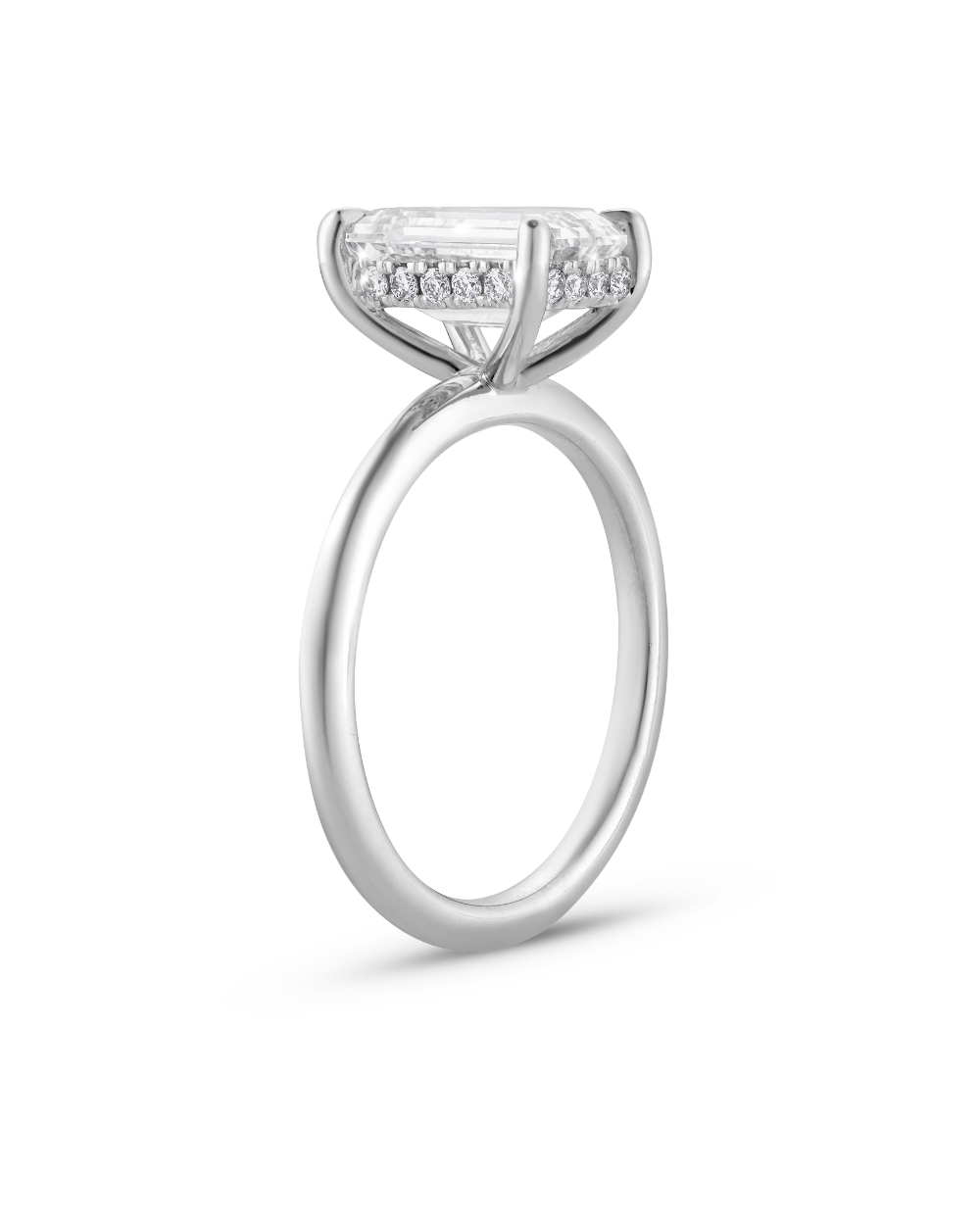 Tayla 2.19ct Emerald Diamond Hidden Halo Engagement Ring