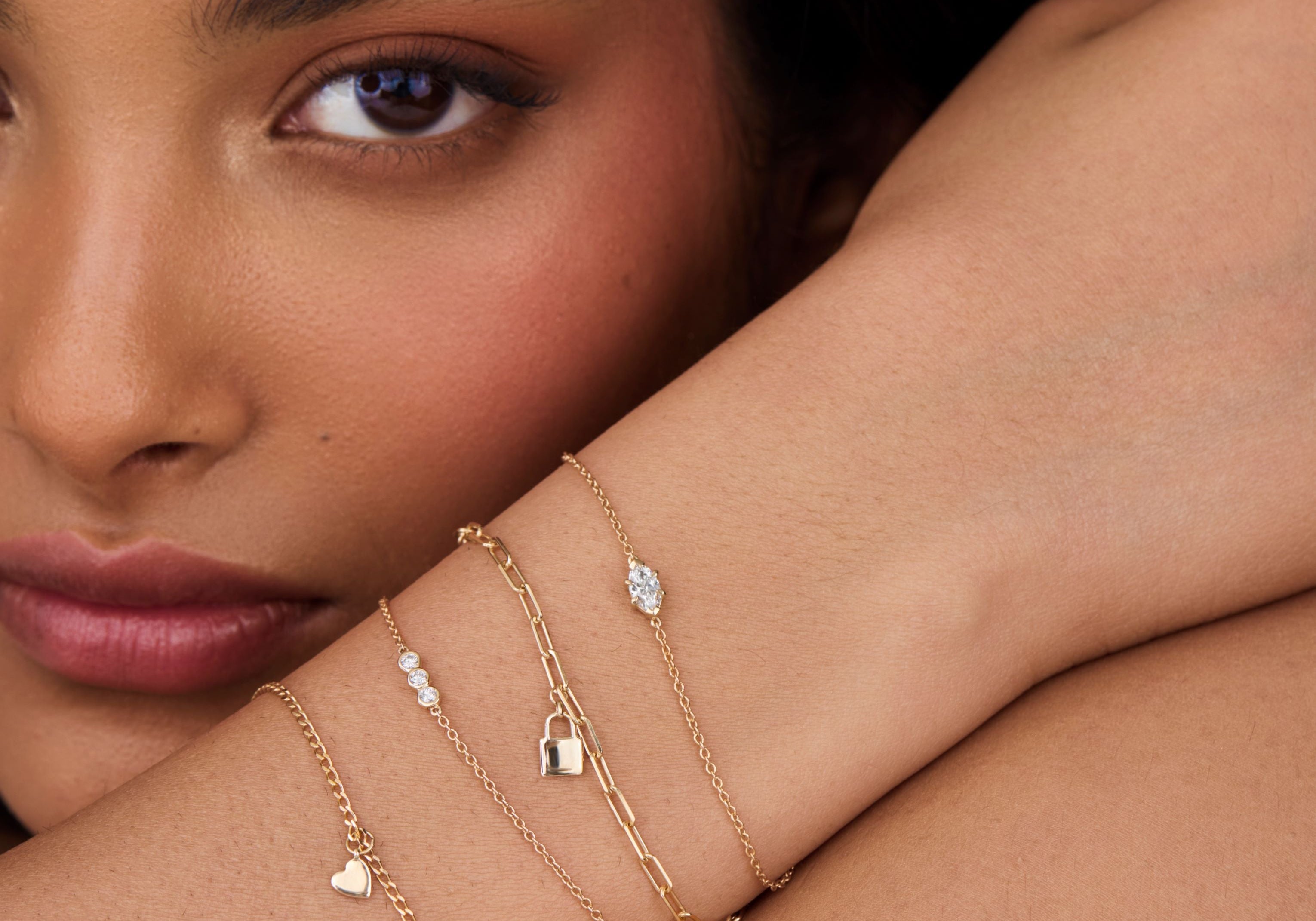 Linked for Life Marquise Solitaire Diamond Bracelet