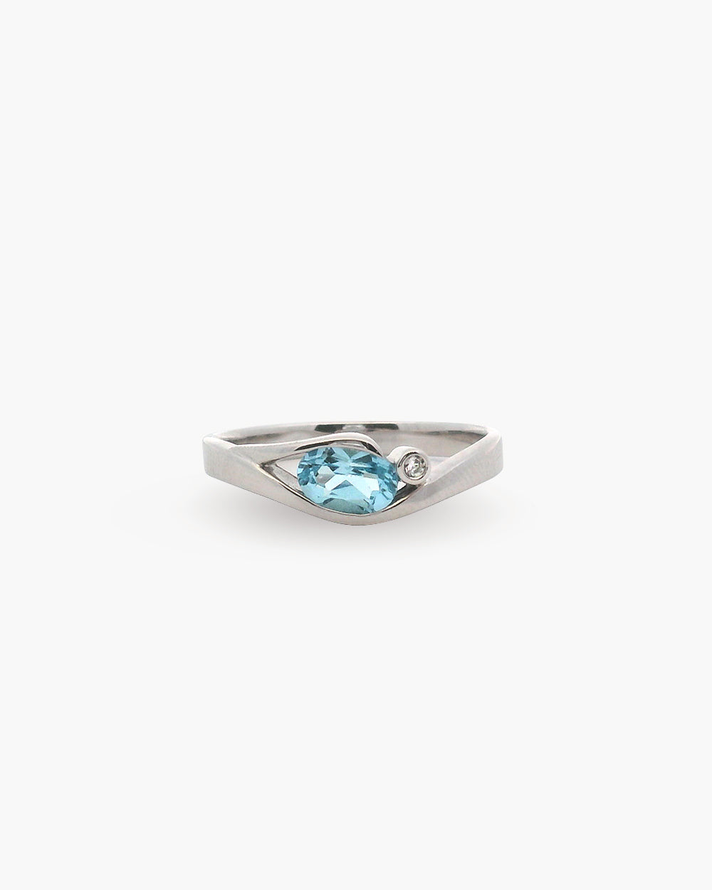 Oval Topaz & Diamond Bezel Ring