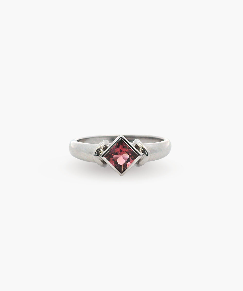 Princess Cut Tourmaline Bezel Ring