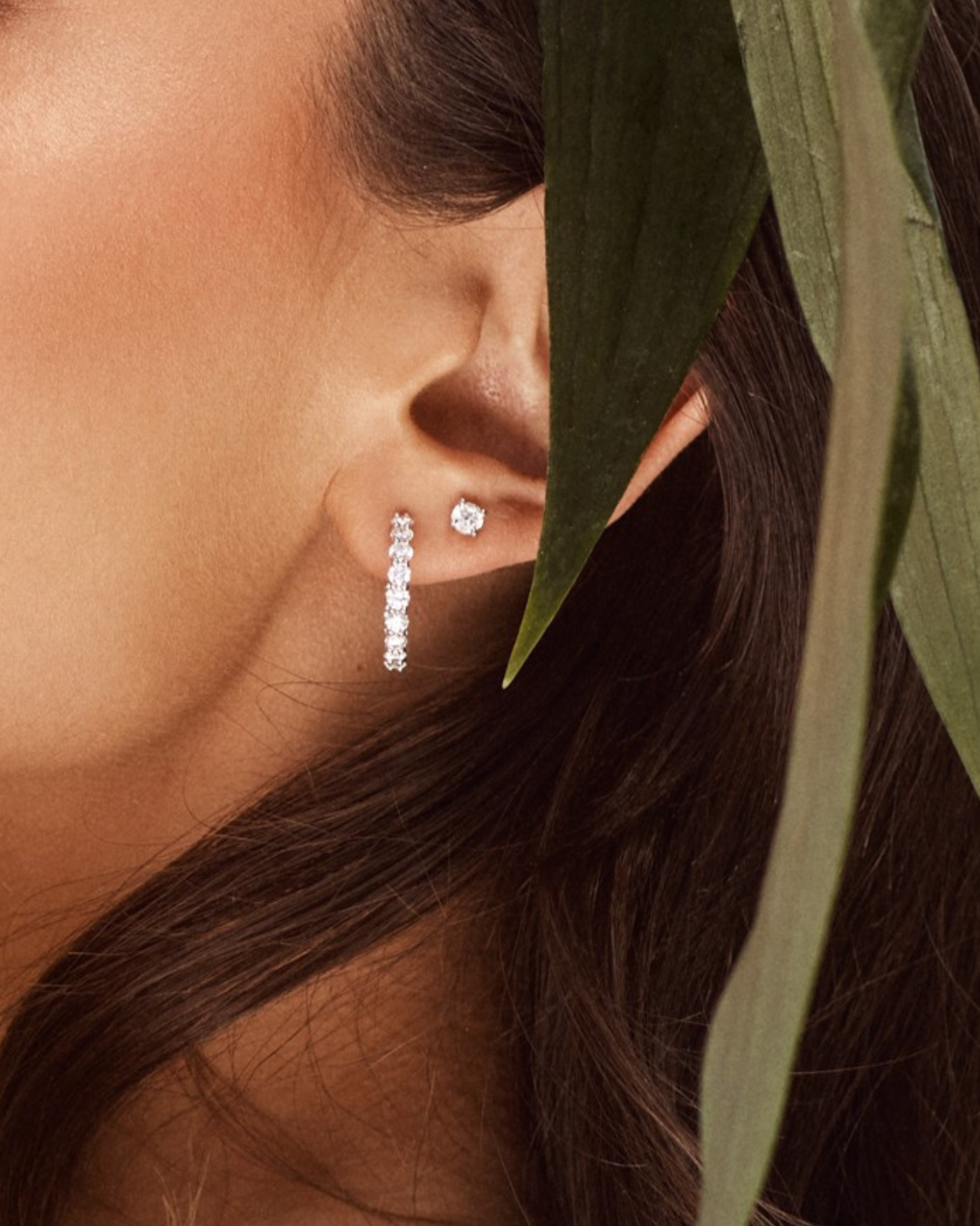 Diamond Hoop Earrings