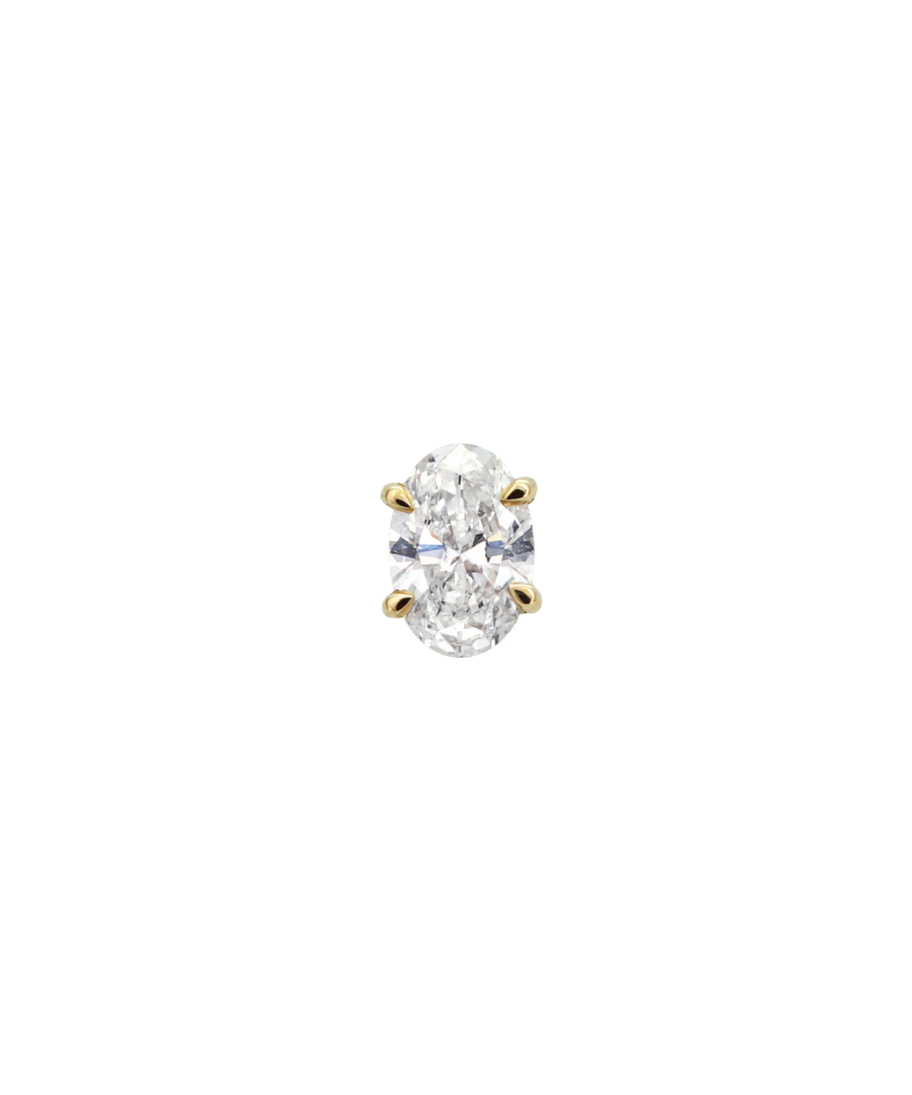 Oval Diamond Earrings - Claw