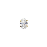Oval Diamond Earrings - Claw