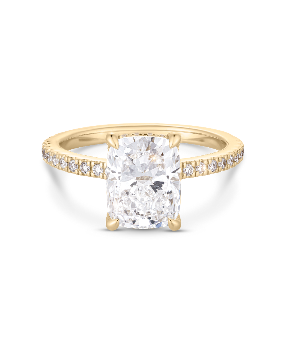 Cate 2.52ct Cushion Cut Engagement Ring with Diamond Band