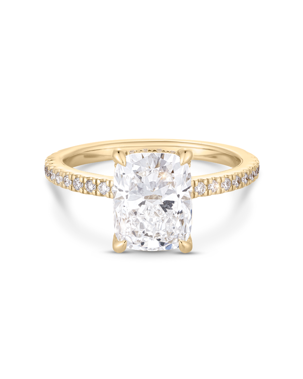 Cate 2.52ct Cushion Cut Engagement Ring with Diamond Band