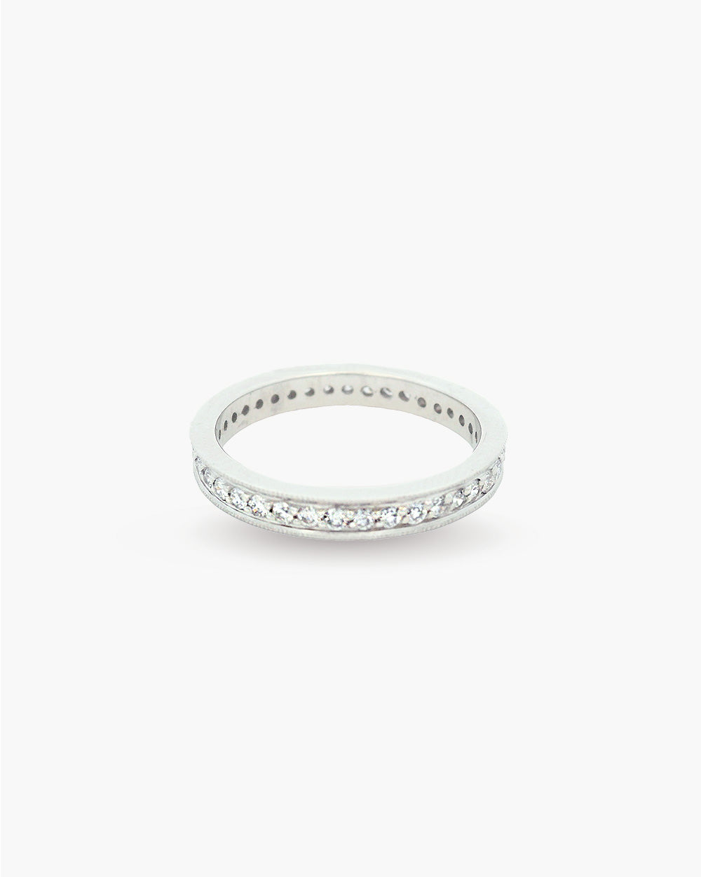 Bead Set Diamond Band in Platinum