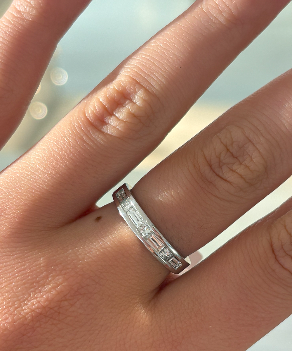 Princess & Baguette Diamond Channel Set Band