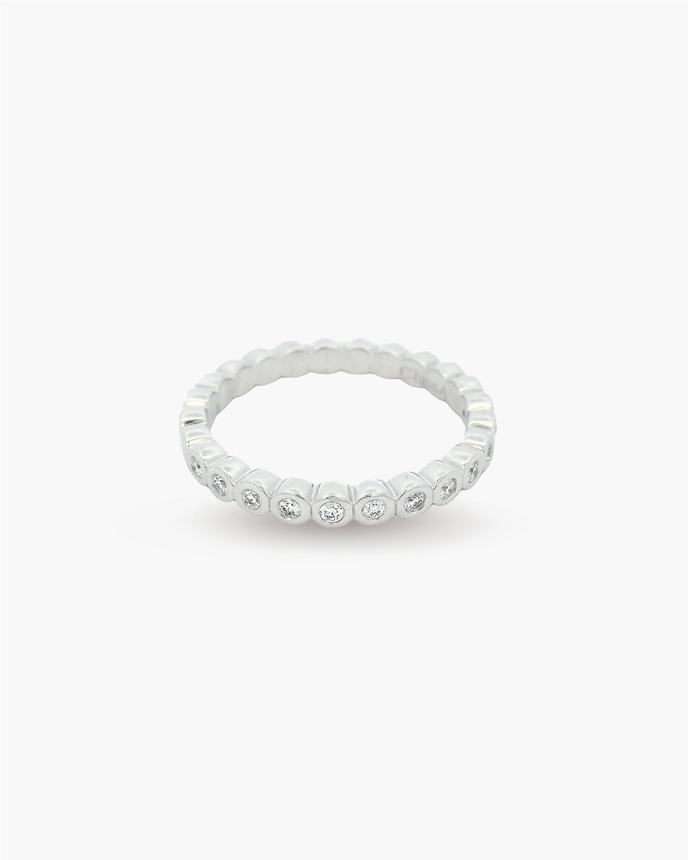 Round Bezel Set Diamond Band