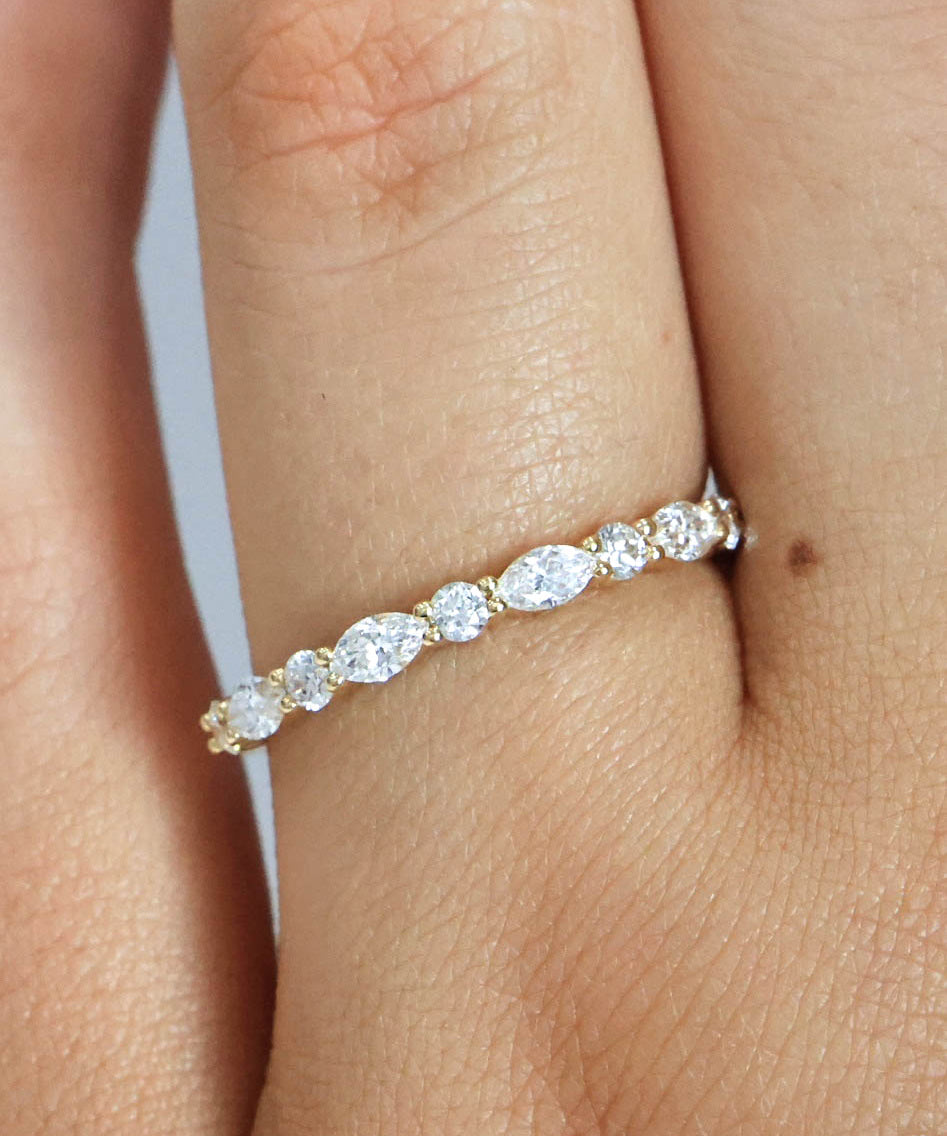 Eloise | Round and Marquise Diamond Band Yellow Gold