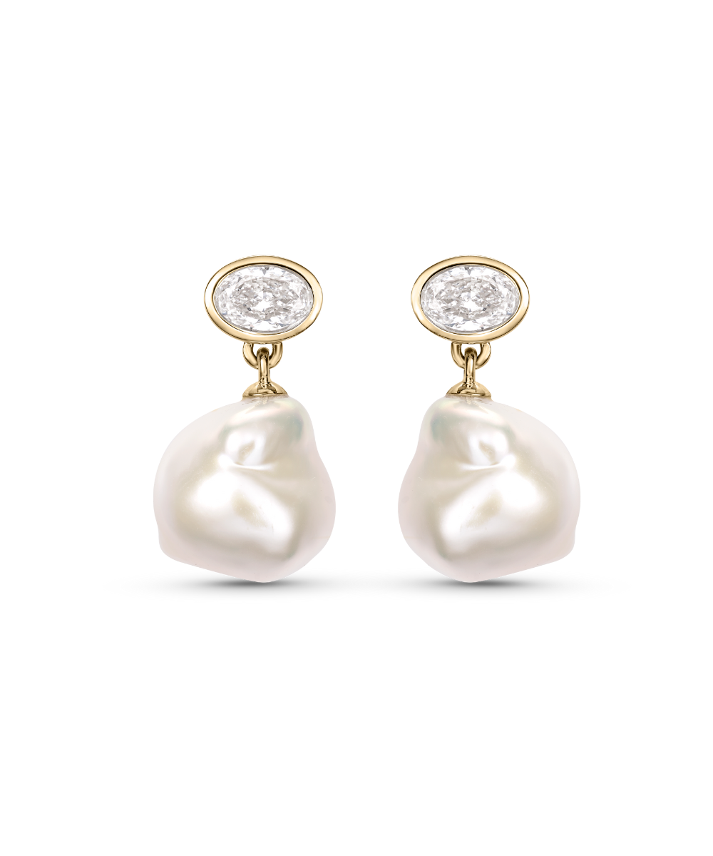 Violet Baroque Pearl Earrings