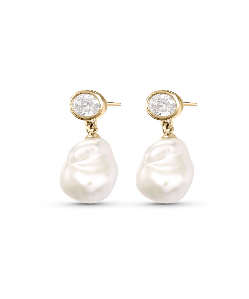 Violet Baroque Pearl Earrings