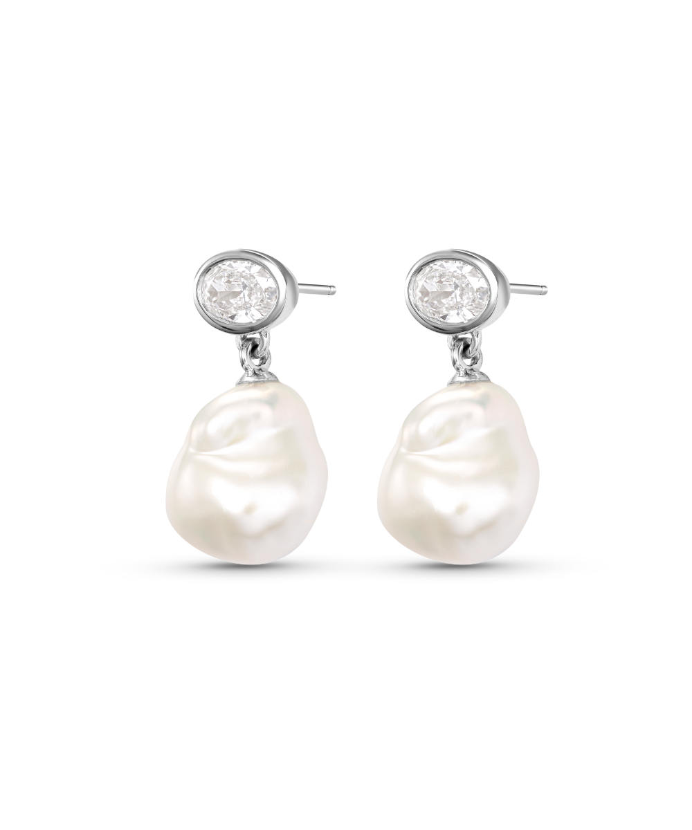 Violet Baroque Pearl Earrings