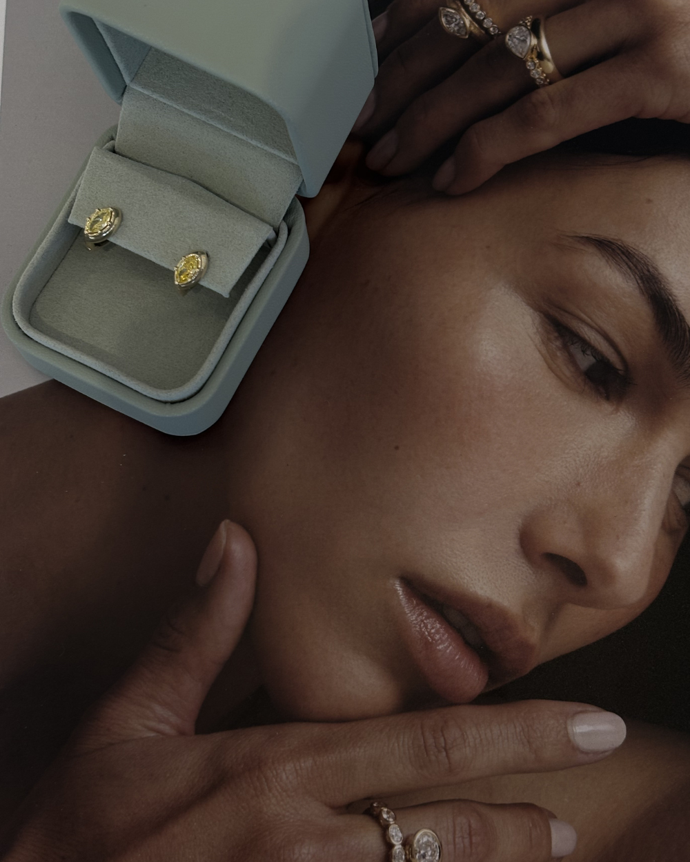 Cleo Marquise Yellow Diamond Huggies Earrings