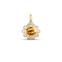 Close-up of Ophelia Citrine Pendant bezel setting with diamond halo