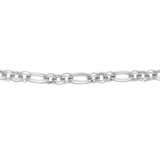 Silver figaro chain with alternating oval and round links close-up